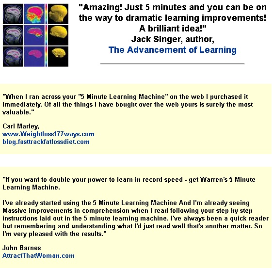 Effective Study Skills “5 Minute Learning Machine” Teaches People How